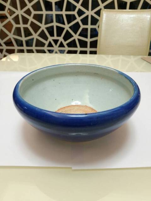古玩陶瓷清中期藍釉洗拍賣,當前價格2999元