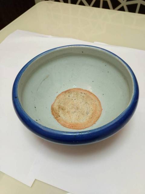 古玩陶瓷清中期藍釉洗拍賣,當前價格2999元