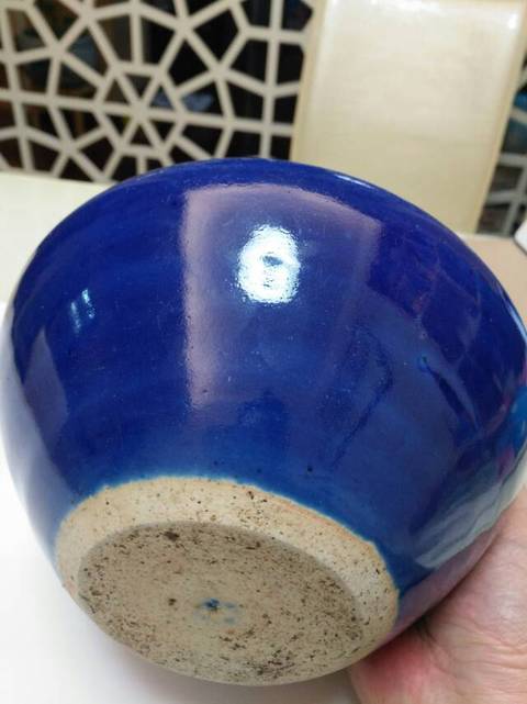 古玩陶瓷清中期藍釉洗拍賣,當前價格2999元