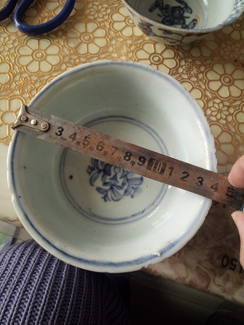 古玩陶瓷青花纏枝牡丹紋侈口碗,拍賣,當前價格799元