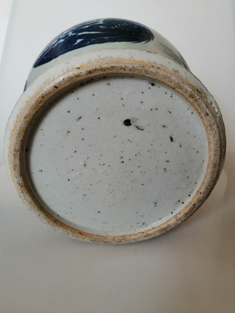 古玩陶瓷清中期青花團鳳紋將軍罐拍賣，當前價格1880元