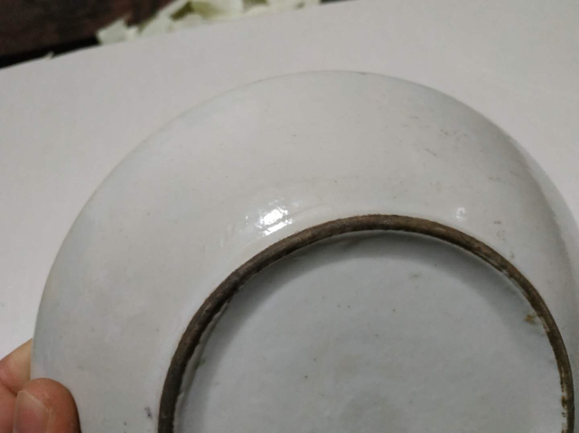 古玩陶瓷晚清青花五彩荷花紋盤拍賣,當(dāng)前價格228元