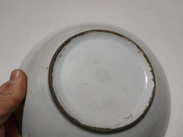 古玩陶瓷晚清青花五彩荷花紋盤拍賣,當(dāng)前價格228元