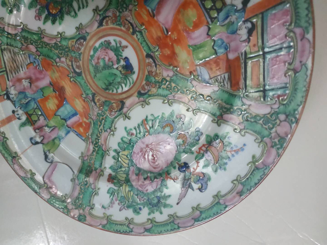 古玩陶瓷廣彩盤拍賣，當前價格1288元