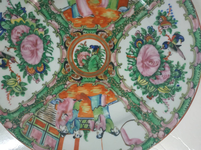 古玩陶瓷廣彩盤拍賣，當前價格1288元