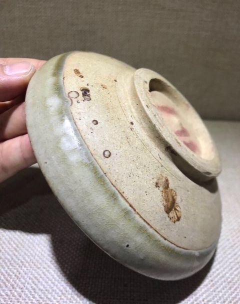 古玩陶瓷元耀州窯青釉印花盤拍賣，當前價格3800元