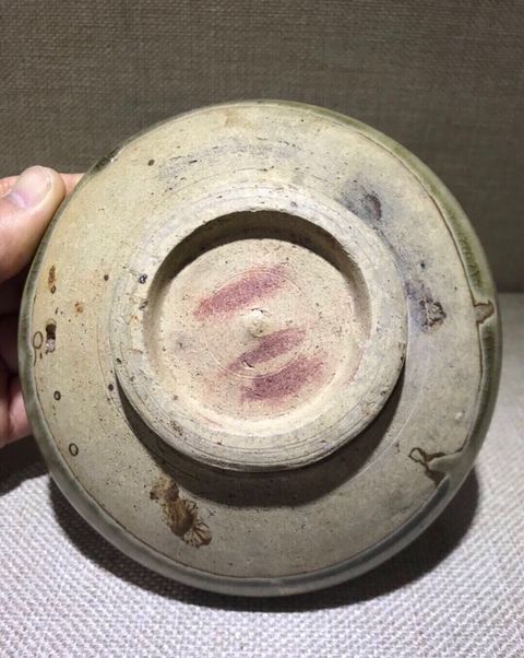 古玩陶瓷元耀州窯青釉印花盤拍賣，當前價格3800元