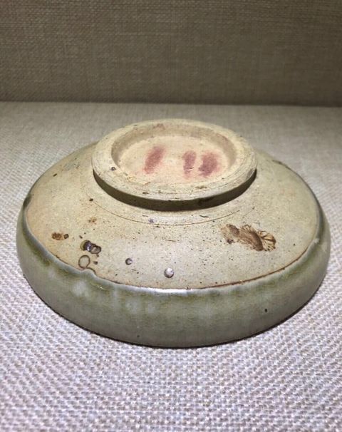 古玩陶瓷元耀州窯青釉印花盤拍賣，當前價格3800元