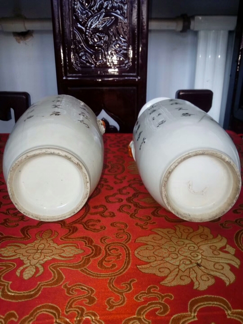 古玩陶瓷粉彩瓶一對拍賣,當前價格900元