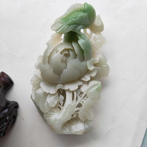 古玩玉器翡翠和田玉花鳥擺件拍賣,當前價格2380元