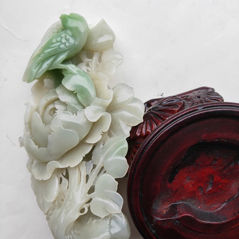 古玩玉器翡翠和田玉花鳥擺件拍賣,當前價格2380元