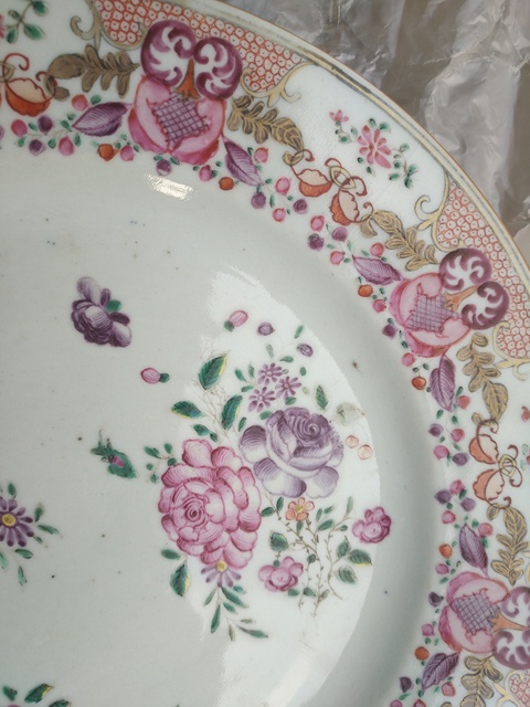 古玩陶瓷廣彩盤拍賣，當前價格1600元