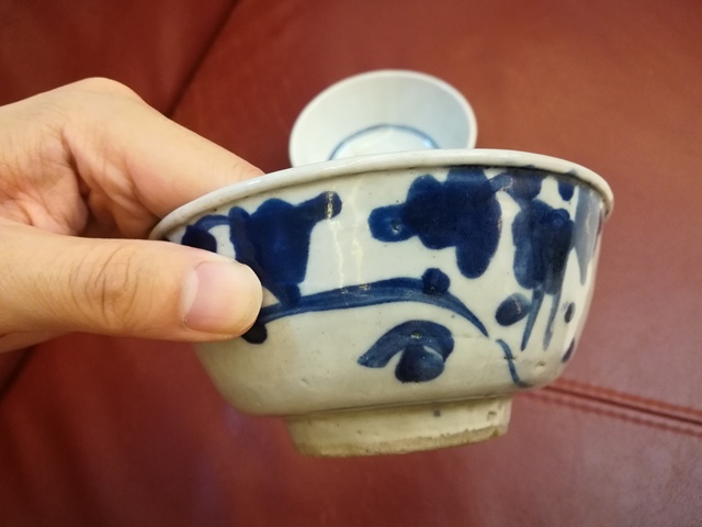 古玩陶瓷青花碗一對拍賣，當前價格550元