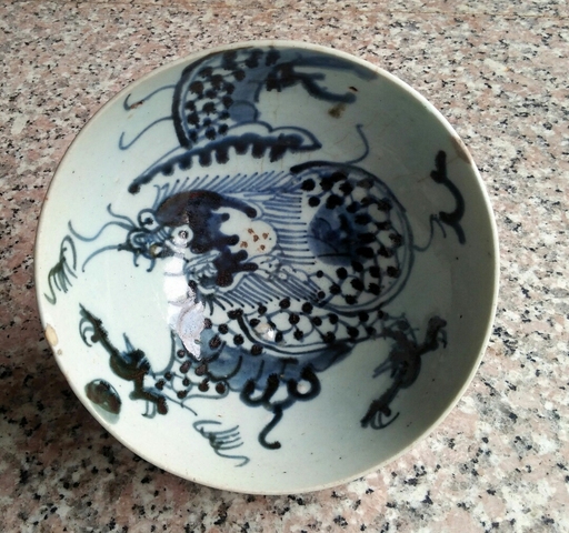 古玩陶瓷龍碗大海碗拍賣，當前價格1600元
