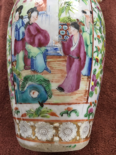 古玩陶瓷晚清.人物廣彩瓶拍賣,當前價格1800元