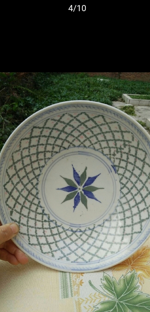 古玩陶瓷民國彩瓷盤一組拍賣,當前價格680元