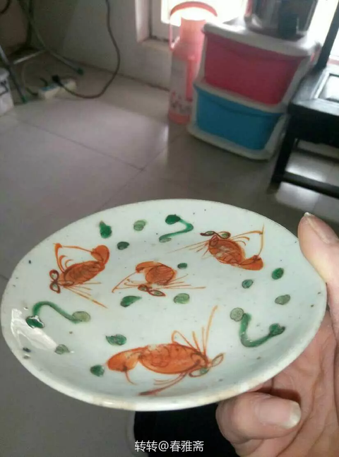 古玩陶瓷清末民國彩繪盤拍賣,當前價格160元