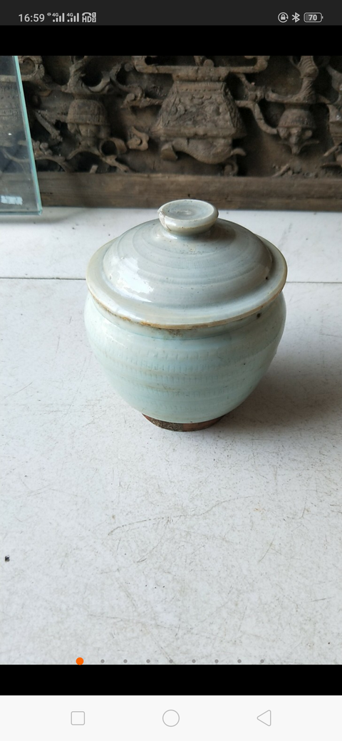 古玩陶瓷明代萬歷時(shí)期影青蓋罐拍賣，當(dāng)前價(jià)格1300元