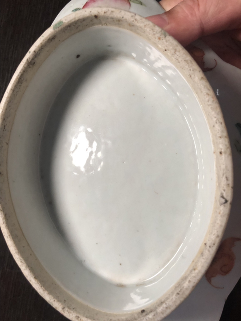 古玩陶瓷晚清粉彩人物紋供盤拍賣，當前價格1800元