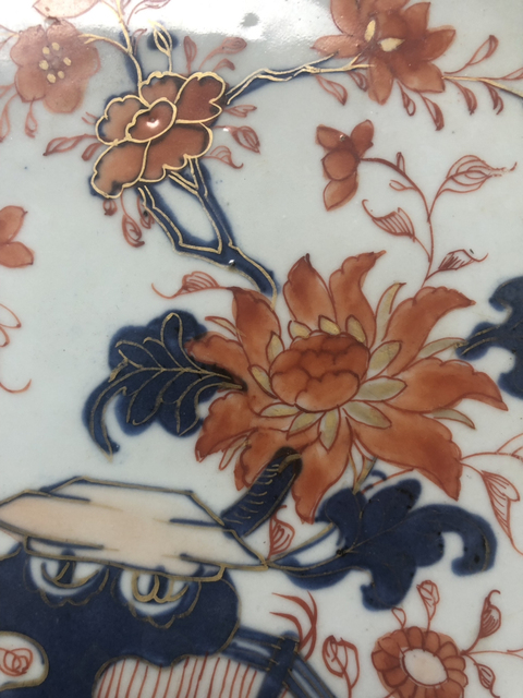 古玩陶瓷清三代景德鎮(zhèn)礬紅青花花卉紋外銷盤(pán)拍賣(mài),當(dāng)前價(jià)格2600元