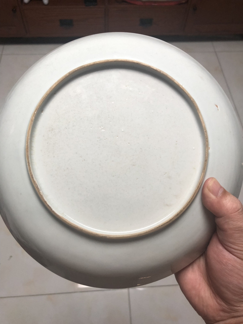 古玩陶瓷清三代景德鎮(zhèn)礬紅青花花卉紋外銷盤(pán)拍賣(mài),當(dāng)前價(jià)格2600元