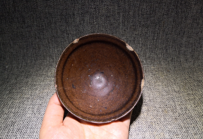古玩陶瓷宋代西壩窯醬釉盞拍賣，當前價格1999元