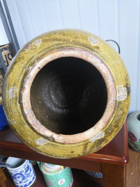 古玩陶瓷褐釉皮球花大罐拍賣，當(dāng)前價(jià)格750元