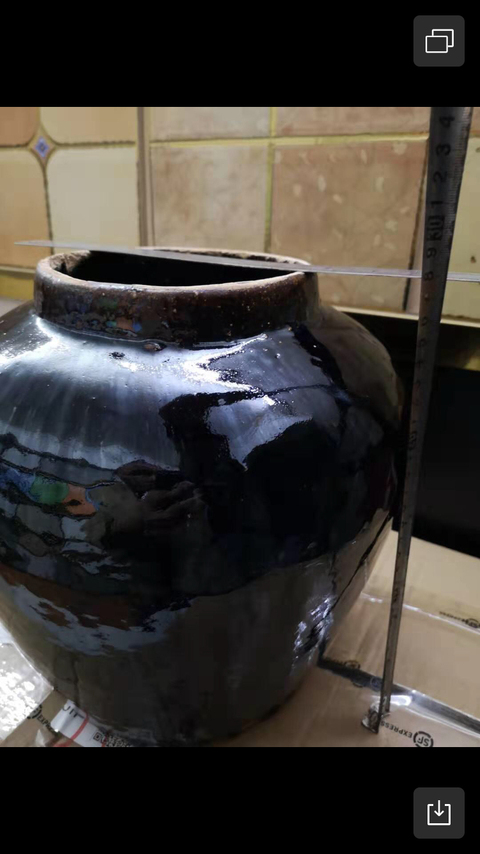 古玩陶瓷黑釉罐拍賣,當前價格398元