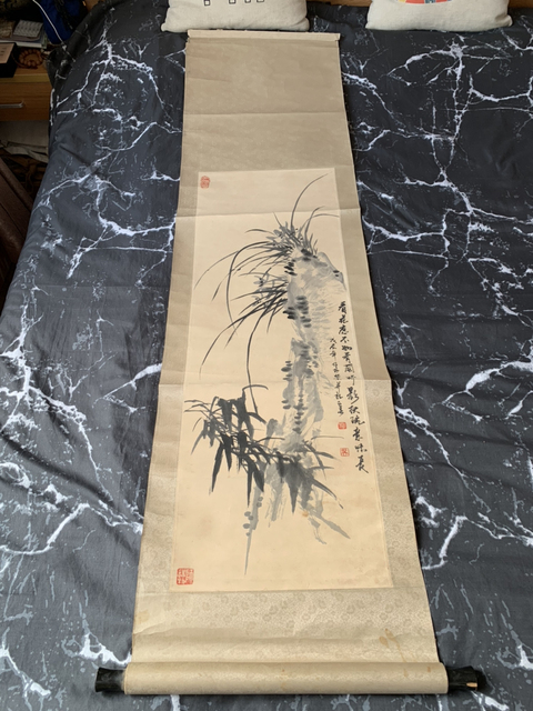 古玩字畫文人畫派吳江春繪蘭草圖軸拍賣,當前價格1588元