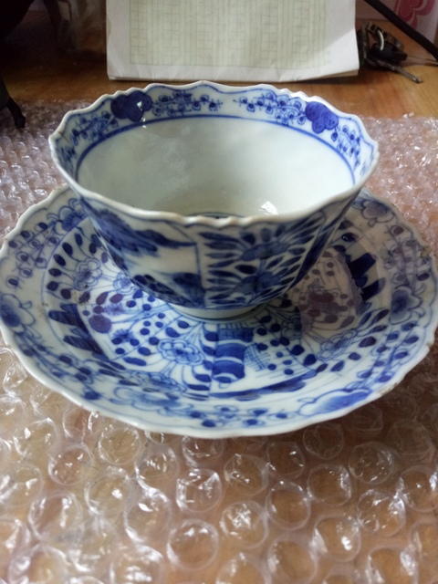 古玩陶瓷@收藏及@清代青花杯碟拍賣，當前價格2999元