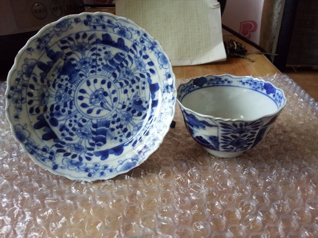 古玩陶瓷@收藏及@清代青花杯碟拍賣，當前價格2999元
