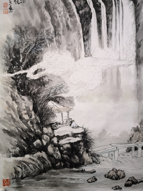 古玩字畫實(shí)力派山水畫家梁智勇真跡拍賣,當(dāng)前價(jià)格200元