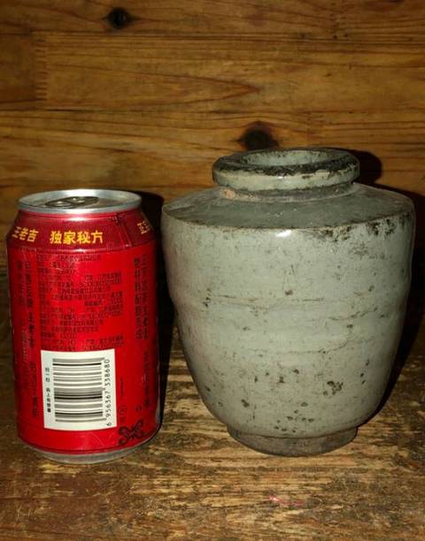 古玩陶瓷元明龍泉青釉罐拍賣,當前價格388元