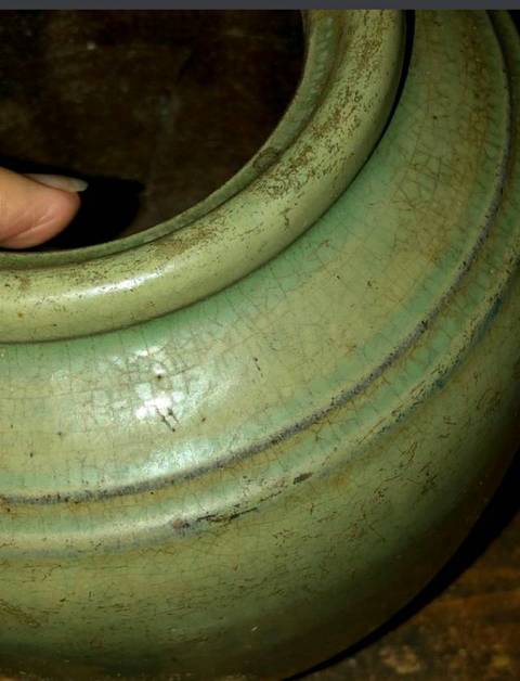 古玩陶瓷綠釉罐拍賣，當前價格1298元