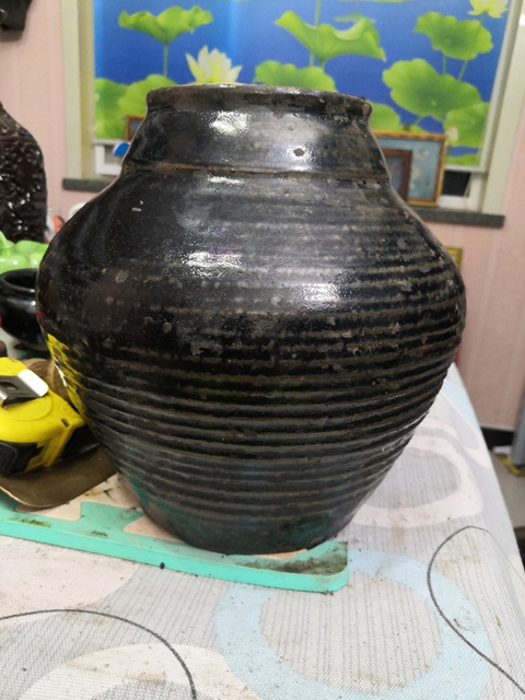 古玩陶瓷元明時期山西地區燒制黑釉罐拍賣，當前價格1200元