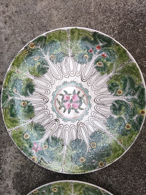 古玩陶瓷萊菔紋彩瓷盤拍賣,當前價格500元