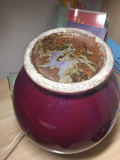 古玩陶瓷清中期窯變釉瓶拍賣,當前價格1元