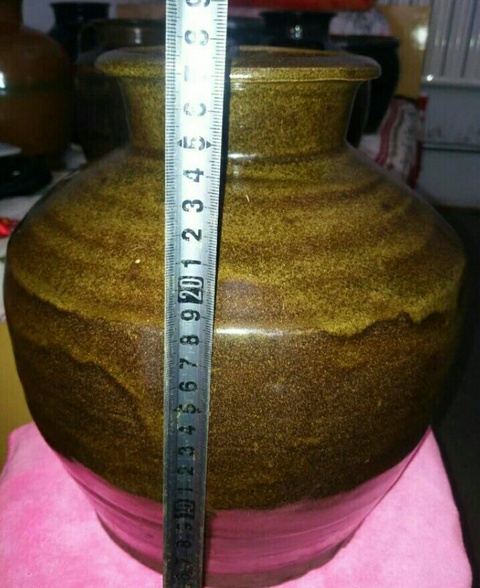 古玩陶瓷清代，磁州窯，醬褐釉大瓶。拍賣，當(dāng)前價(jià)格777元