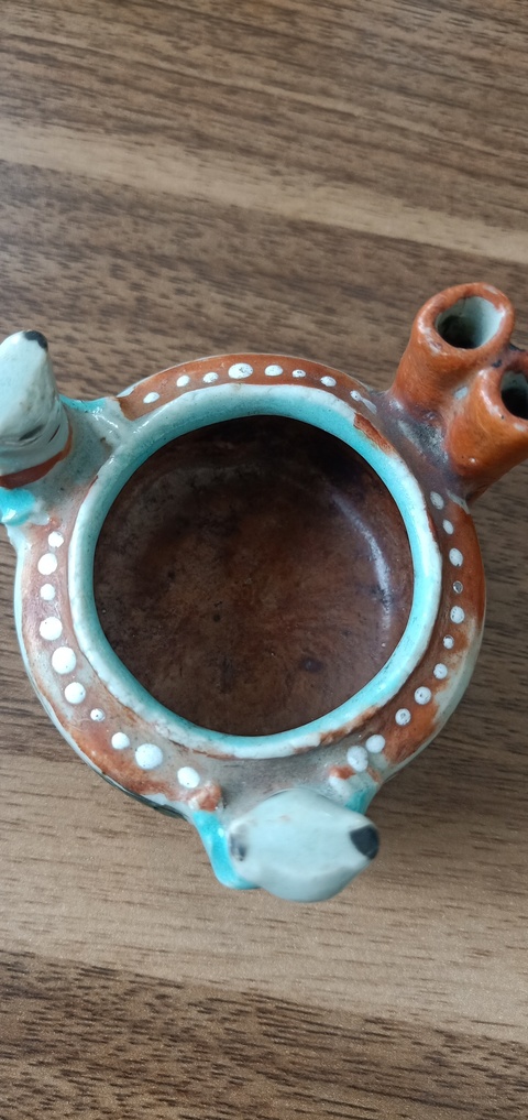 古玩陶瓷礬紅彩魚草紋人物水洗拍賣，當前價格380元