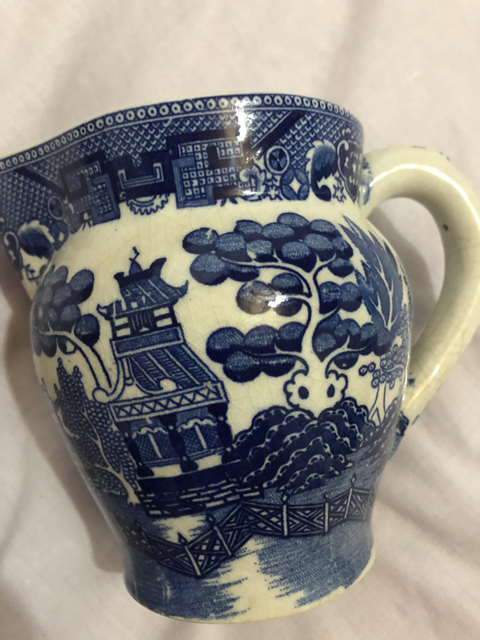 古玩陶瓷清末民初時期青花山水樓閣紋杯拍賣，當前價格3800元