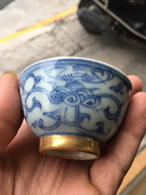 古玩陶瓷青花喜子杯拍賣，當前價格6800元