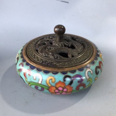 古玩陶瓷乾隆款景泰藍洗拍賣，當前價格480元