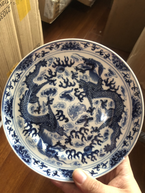 古玩陶瓷青花盤拍賣，當前價格18500元