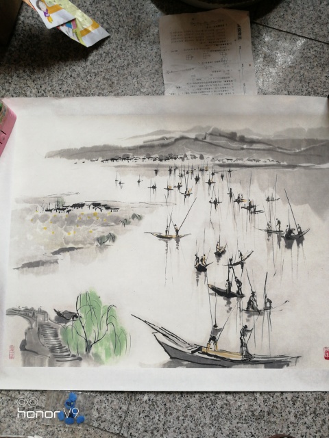 古玩字畫吳冠中版畫拍賣，當前價格15000元