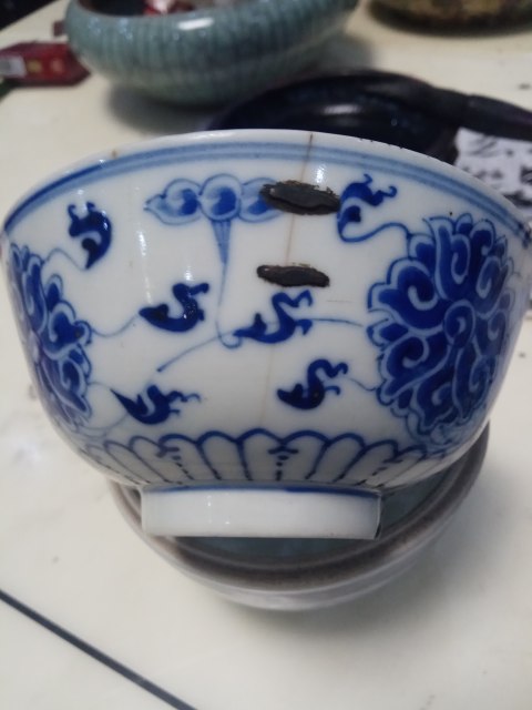 古玩陶瓷青花纏枝花卉紋碗拍賣，當前價格14800元