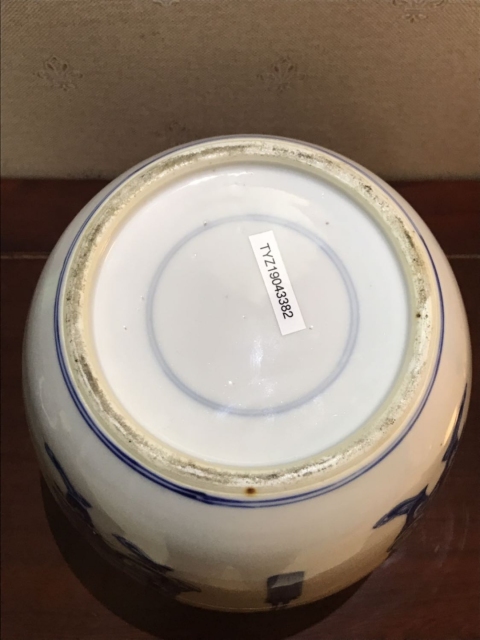 古玩陶瓷清晚期青花無雙譜人物紋蓋罐拍賣，當前價格21800元
