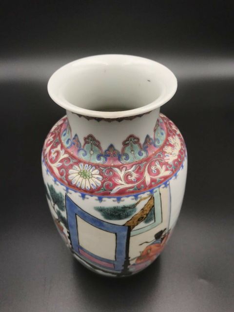 古玩陶瓷粉彩精忠報國人物故事紋燈籠瓶拍賣，當前價格46500元