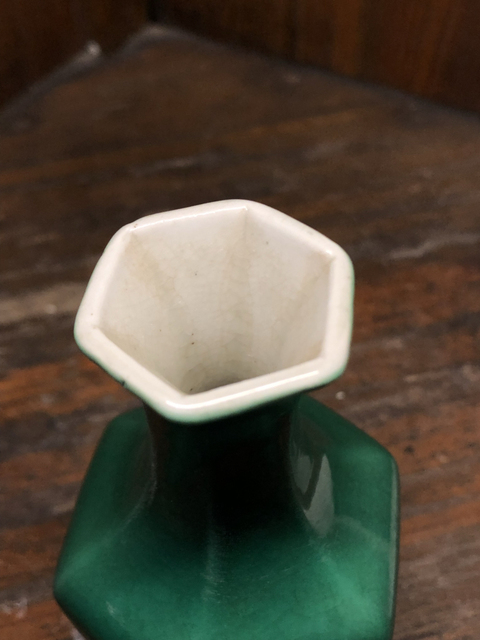 古玩陶瓷綠釉六方瓶拍賣，當前價格24800元