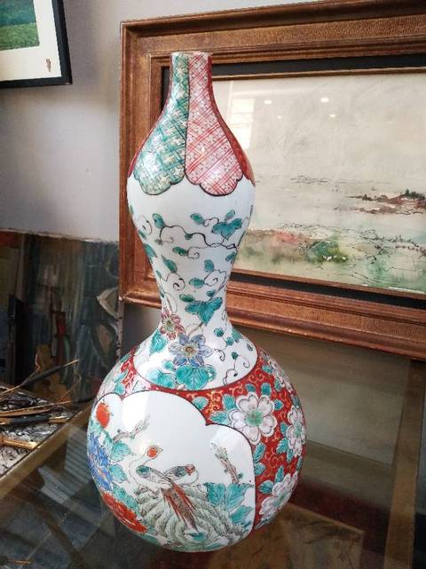 古玩陶瓷花鳥紋五彩瓶拍賣，當前價格7000元