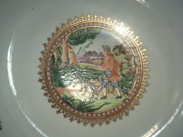 古玩陶瓷廣彩花卉開光人物故事紋大碗拍賣，當前價格12000元